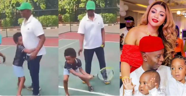 Ned Nwoko shares sweet moments with Regina Daniels’ kids amid marital drama