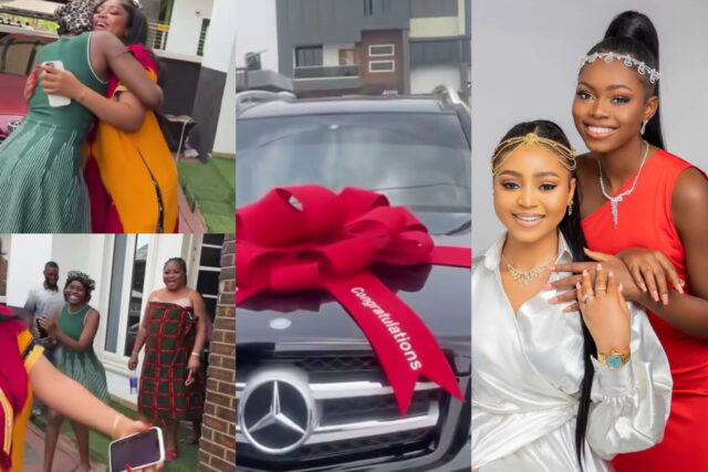 Regina-Daniels-gifts-her-younger-sister-Destiny-a-brand-new-Mercedes-Benz-for-her-birthday-Kemi-Filani-blog